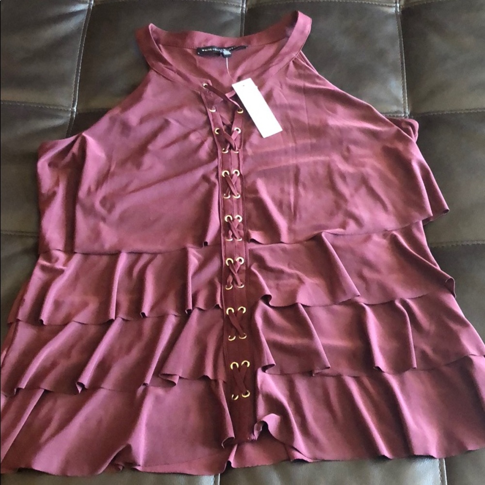 Women’s sleeveless ruffled blouse